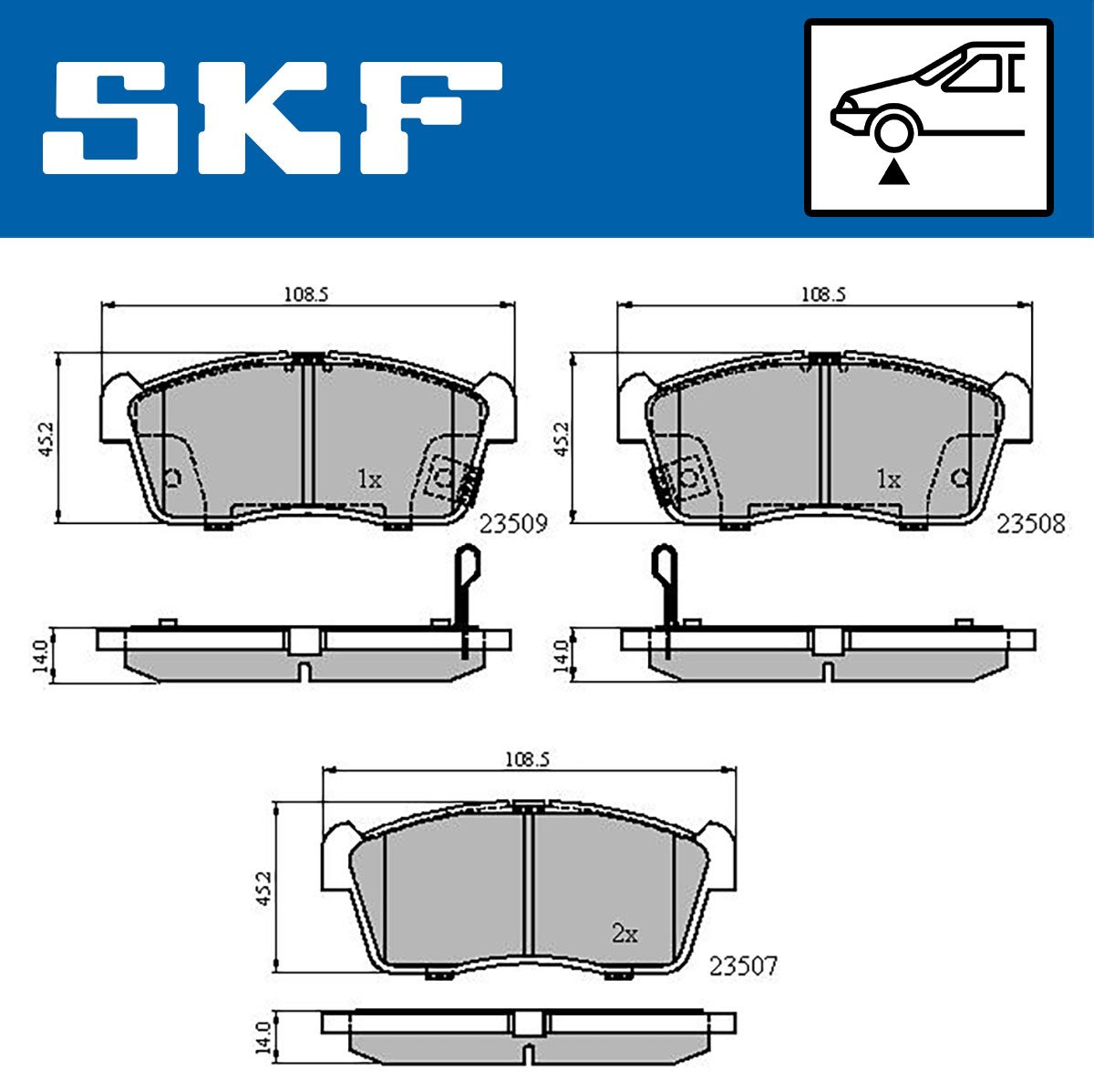 Set placute frana,frana disc VKBP 80275 A SKF